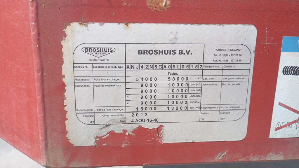 Broshuis Полуприцеп-трал, 2012 год, 5 565 000 рублей, 3 фотография