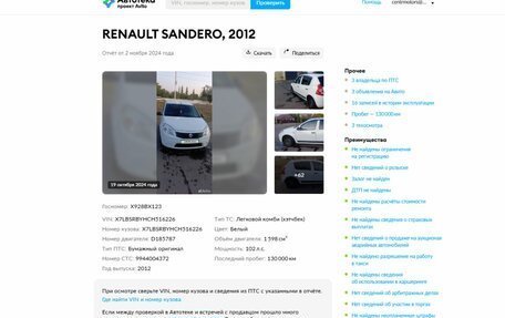 Renault Sandero I, 2012 год, 799 000 рублей, 18 фотография