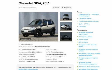 Chevrolet Niva I рестайлинг, 2016 год, 899 000 рублей, 19 фотография