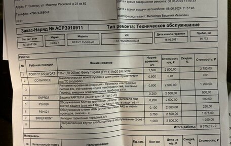 Geely Tugella FY11, 2021 год, 2 820 000 рублей, 13 фотография