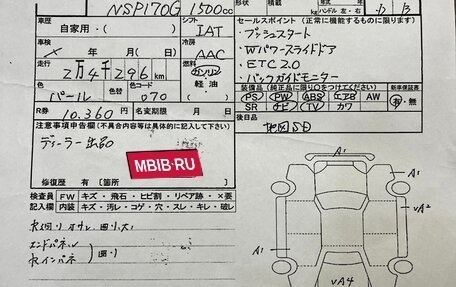 Toyota Sienta II, 2017 год, 1 770 000 рублей, 12 фотография
