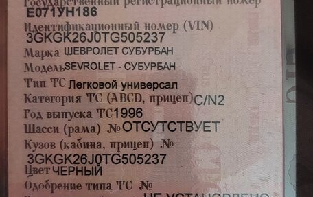 Chevrolet Suburban VIII, 1996 год, 850 000 рублей, 8 фотография