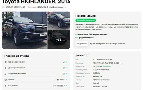 Toyota Highlander III, 2014 год, 3 250 000 рублей, 17 фотография