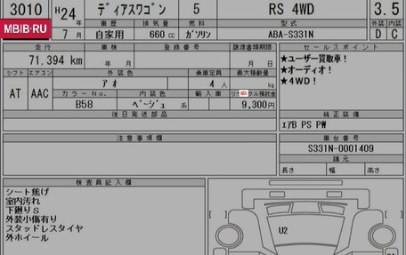 Subaru Dias Wagon II, 2012 год, 880 000 рублей, 24 фотография