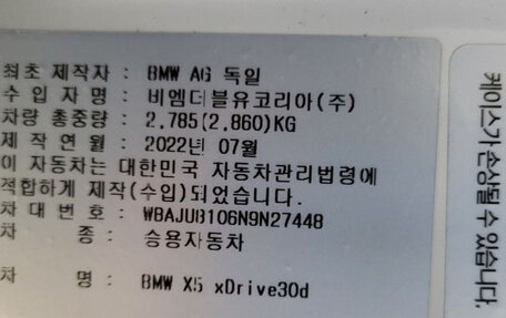 BMW X5, 2022 год, 6 550 000 рублей, 10 фотография