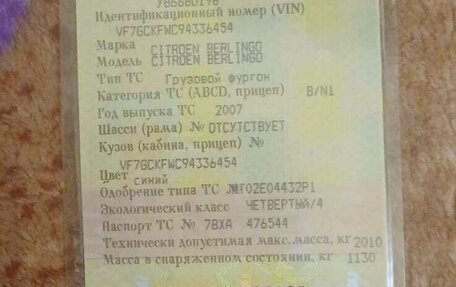 Citroen Berlingo II рестайлинг, 2007 год, 380 000 рублей, 13 фотография