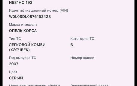 Opel Corsa D, 2007 год, 350 000 рублей, 7 фотография