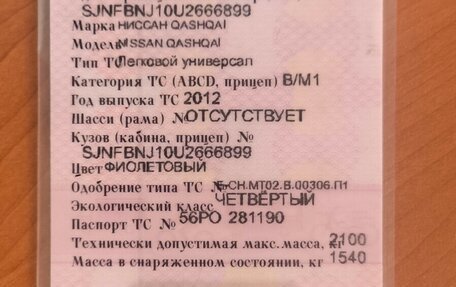 Nissan Qashqai, 2012 год, 915 000 рублей, 20 фотография